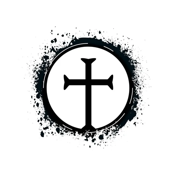 Κομψό Χριστιανικό Θρησκευτικό Φόντο Εικονίδιο Σταυρό Για Την Αιώνια Ψυχή — Διανυσματικό Αρχείο