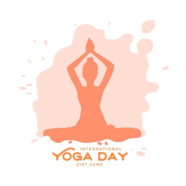 Fiziksel güç vektörü için 21 Haziran uluslararası yoga günü arkaplanı