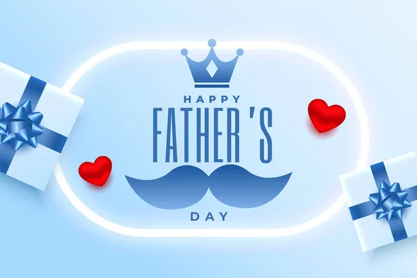 Happy Father Day Holiday Background Realistic Giftbox Design Vector — Stock Vector