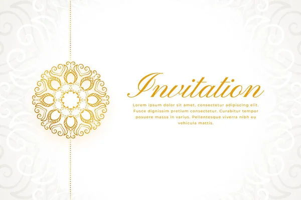 グリーティングカードや招待状のベクトルのための古典的なスタイル黄金の花の背景 — ストックベクタ
