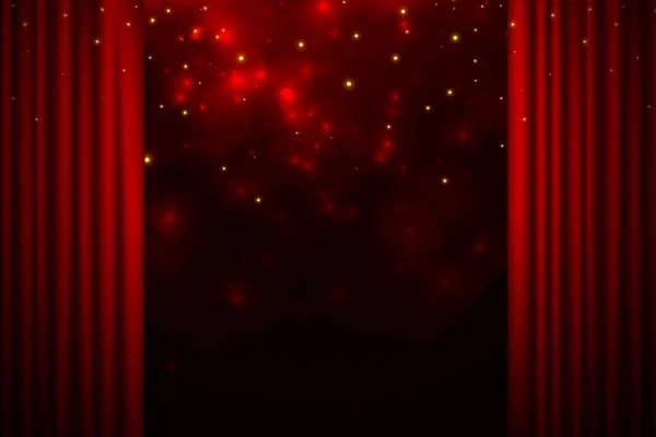 Декоративный Красный Занавес Блестящий Баннер Вашего Вектора Событий Шоу — стоковый вектор