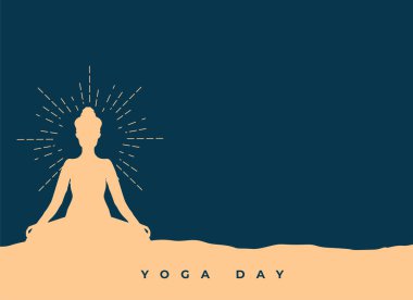 Doğadan esinlenilmiş tema vektörü için sanatsal yoga günü kutlama arka planı