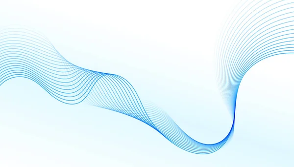 Abstracto Curvas Líneas Azules Lisas Diseño Banner Diseño Vector — Vector de stock