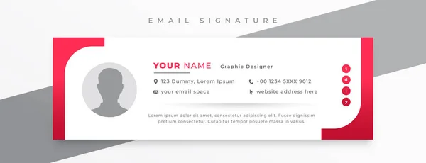 Professional Email Footer Template Design Social Media Profile — Stock Vector