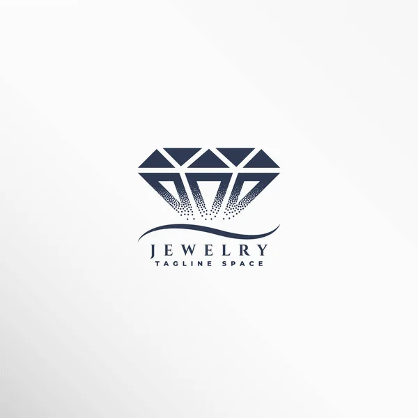 Design Vetor Conceito Logotipo Diamante Jóias Elegante — Vetor de Stock