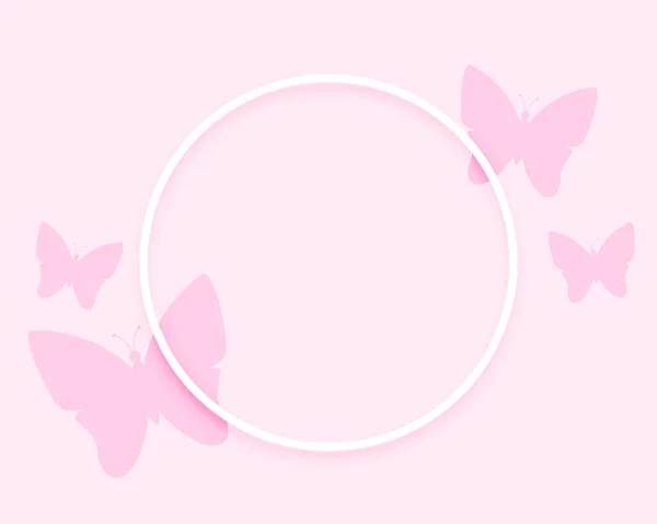 Елегантна Метелик Кругла Рамка Рожевий Фон Вектор — стоковий вектор
