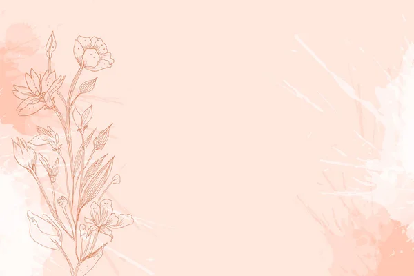 Čára Styl Ručně Kreslené Abstraktní Botanické Květiny Svatební Banner Vektor — Stockový vektor