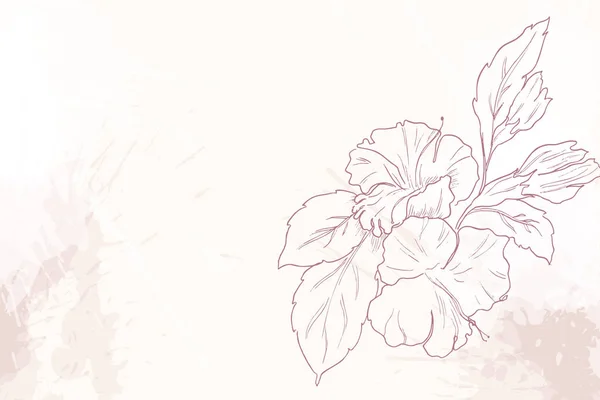 Grungy Style Abstract Sketch Spring Flower Background Vector — 스톡 벡터