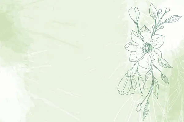 Όμορφο Σκίτσο Του Βοτανικού Λουλούδι Αφηρημένη Banner Σχεδιασμό Διάνυσμα — Διανυσματικό Αρχείο