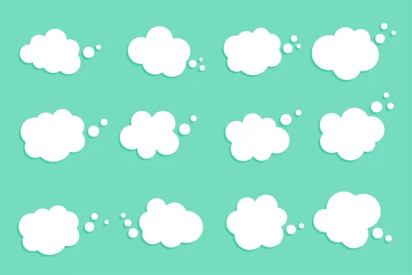 Niedlichen Flauschigen Wolken Symbol Sammlung Vektor — Stockvektor