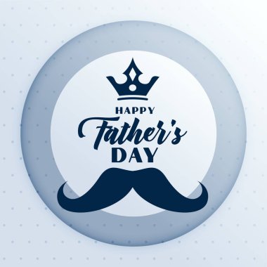 Babalar Günü kutlama geçmişi bıyıklı ve taç tasarım vektörlü.