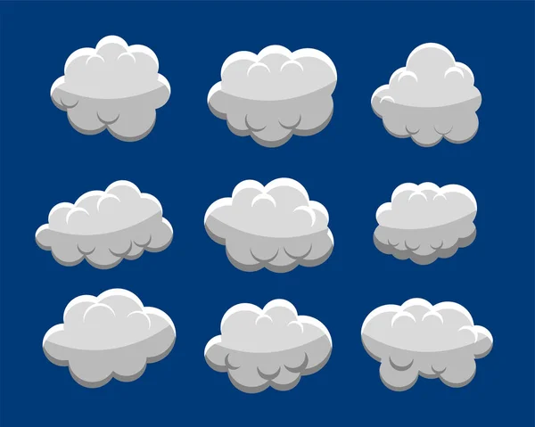 Pacote Design Símbolo Nuvens Fofas Para Vetor Atmosfera — Vetor de Stock