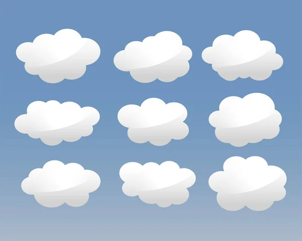 用于描绘天空和空间矢量的一组气泡云图标 — 图库矢量图片