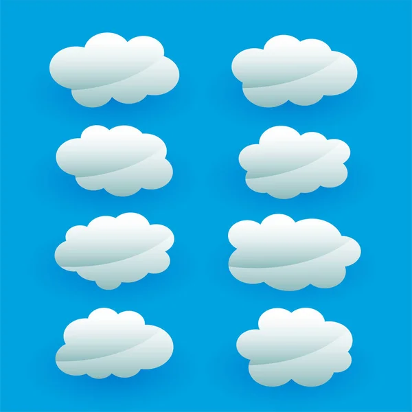 Paquete Nubes Esponjosas Icono Para Vector Clima Natural — Archivo Imágenes Vectoriales