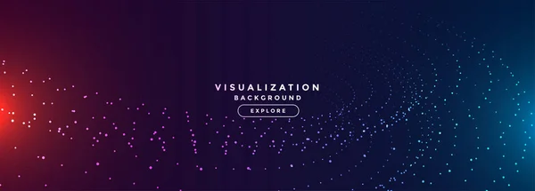 Digital Data Visualisering Bakgrund Partikel Stil Vektor — Stock vektor