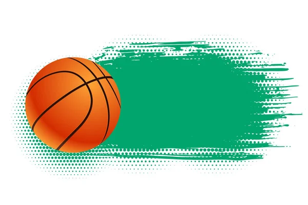屋内スポーツベクトル用ハーフトーンスタイルバスケットボールの背景 — ストックベクタ