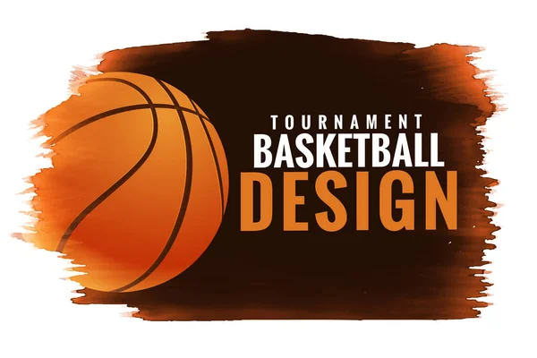 ブラシストロークスタイルバスケットボールトーナメント背景デザインベクトル — ストックベクタ