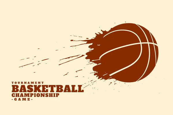 スプラッタ効果ベクトルを持つ創造的なバスケットボール選手権の背景 — ストックベクタ