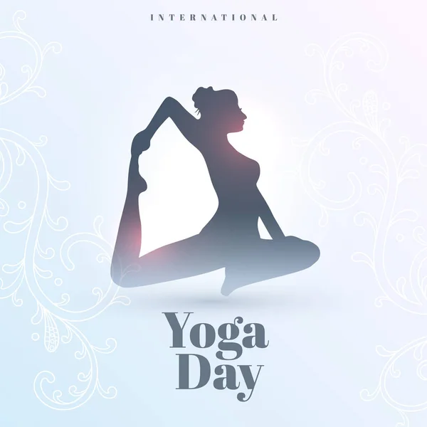 stock vector happy world yoga day background with women doing asana vector