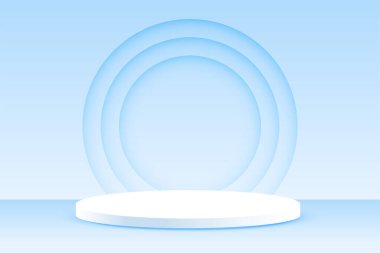 nesne promo vektörü için boş arkaplanı olan gerçekçi podyum platformu