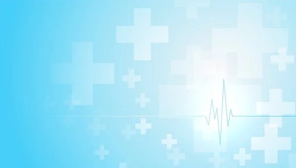 Blue Medical Care Service Background Cross Cardio Graph Vector — Stock Vector