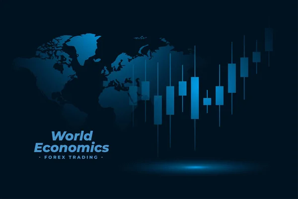 Forex Kereskedési Grafikon Háttér Világ Pénzügyi Befektetési Vektor — Stock Vector