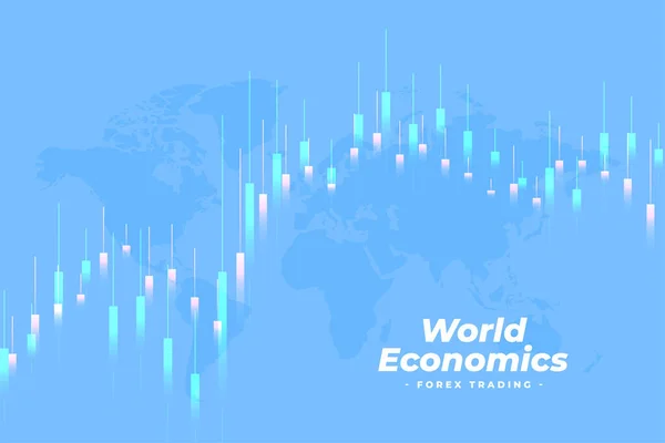 Fundo Gráfico Econômico Mundial Para Vetor Conceito Finanças Forex — Vetor de Stock