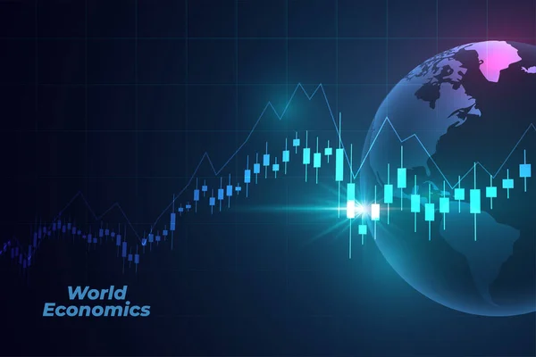 Wereldwijde Forex Trading Chart Achtergrond Voor Fonds Vermogensbeheer Vector — Stockvector