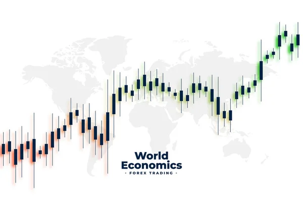 Globális Gazdaság Kereskedési Chart Háttér Kutatás Figyelemmel Kíséri Vektor — Stock Vector