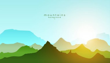 Kamp ve yürüyüş vektörü için vahşi dağ manzaraları