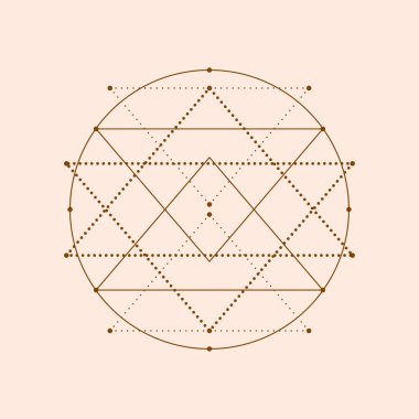 Astroloji ve mistik sembol vektörlü kutsal geometri arka planı