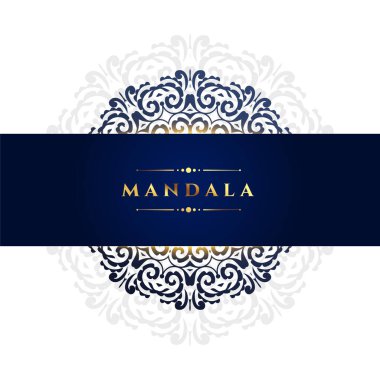 Düğün ve davet vektörü için zarif mandala desenli arkaplan