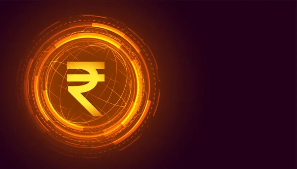 stock vector digital money indian rupee circuit technology background vector 