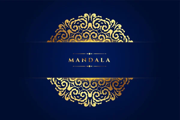 Sierlijke Henna Geïnspireerd Gouden Mandala Patroon Achtergrond Ontwerp Vector — Stockvector