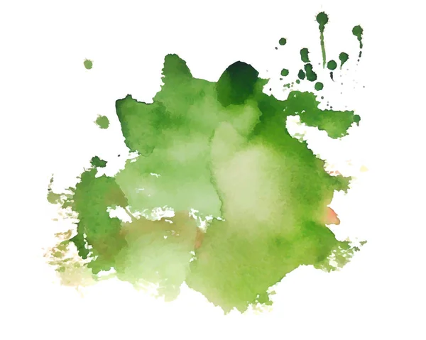 Abstrait Vert Aquarelle Éclaboussure Texture Tache Fond Vecteur — Image vectorielle