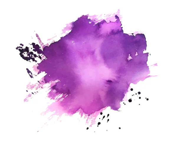 抽象的な紫色の水彩インクスポットテクスチャの背景ベクトル — ストックベクタ