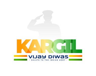 26 Temmuz Kargil zafer günü geçmişi asker silueti vektörünü selamlıyor.