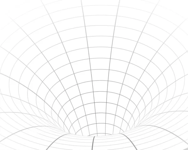 Abstrato Wormhole Túnel Wireframe Layout Design Gráfico — Vetor de Stock
