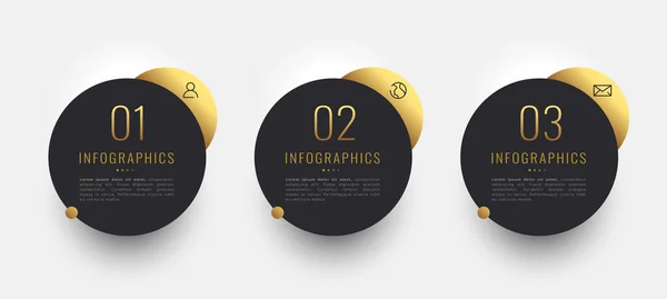 Trois Étapes Commerciales Essentielles Pour Vecteur Bannière Infographique Professionnelle — Image vectorielle