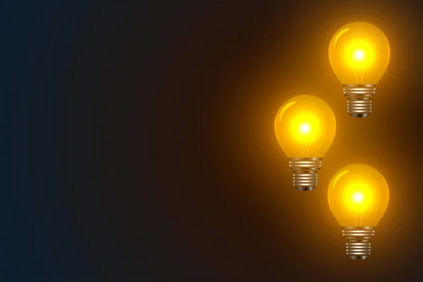 Concept Idée Invention Électricité Avec Vecteur Ampoule Lumineux — Image vectorielle