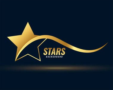 luxurious golden star background with shiny wavy design vector  clipart