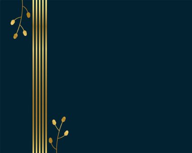 Metin alanı vektör tasarımı ile el çizimi altın yapraklar 