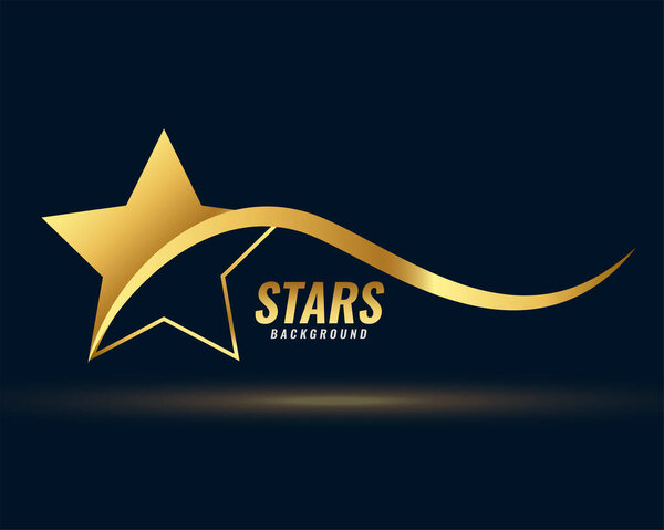 luxurious golden star background with shiny wavy design vector 
