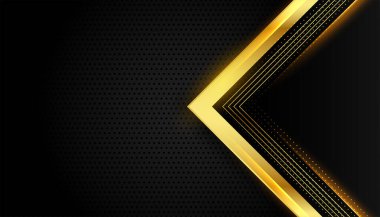 Koyu arkaplan tasarım vektörü üzerinde soyut ve geometrik altın çizgiler