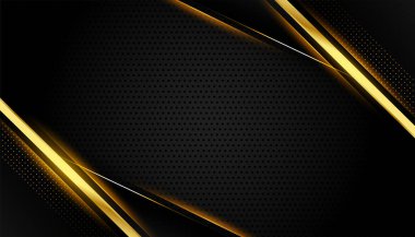 Metin uzayı vektörü ile parlayan geometrik biçim altın çizgi duvar kağıdı