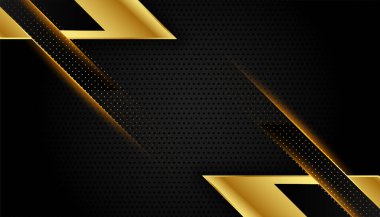 Göz alıcı altın şekil soyut siyah arkaplan tasarım vektörü