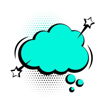 Pop sanat tarzı vektörde soyut boş bulut balonu arkaplanı