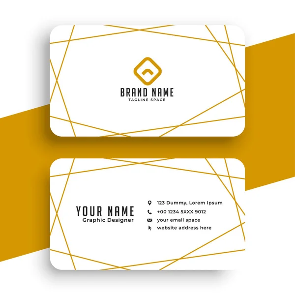 stock vector White and golden ready business card template vector