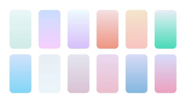 arkaplan dokusu vektörü için pürüzsüz çok renkli gradyan koleksiyonu