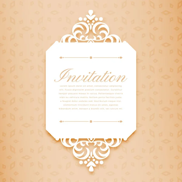Traditional Indian Floral Border Card Text Image Space Vector — Stock Vector